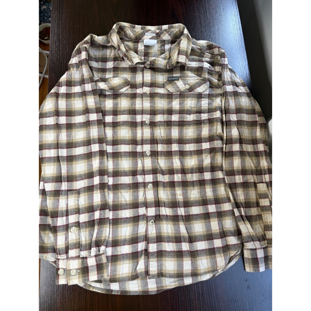 Columbia Men's Large Plaid Flannel Shirt Outdoors Gorpcore Cabin Workwear